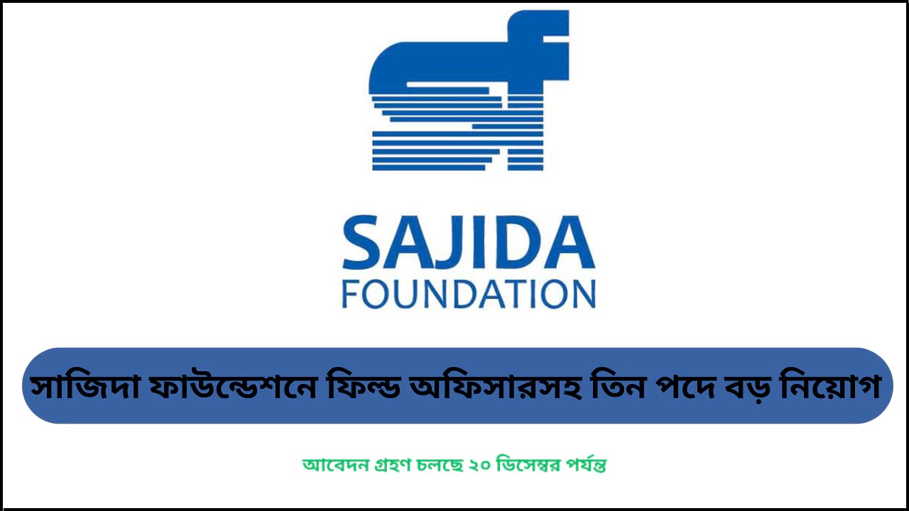 Sajida Foundation Field Officer Job 2025 – NGO Job Circular with Salary, Eligibility and Application Deadline